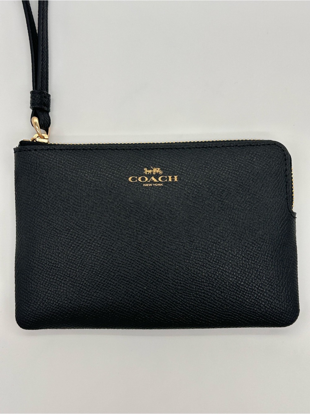 Coach Black Leather Wristlet with Gold Hardware Brand New (tag inside) - Picture 2 of 11